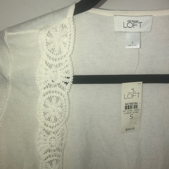 Ann Taylor LOFT 3/4 sleeve off white cardigan - Picture 2 of 8